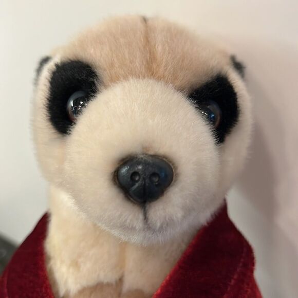 KEEL TOYS BROWN FUR MEERKAT WEARING RED DRESSING GOWN ~ Size 13” - Picture 2 of 7